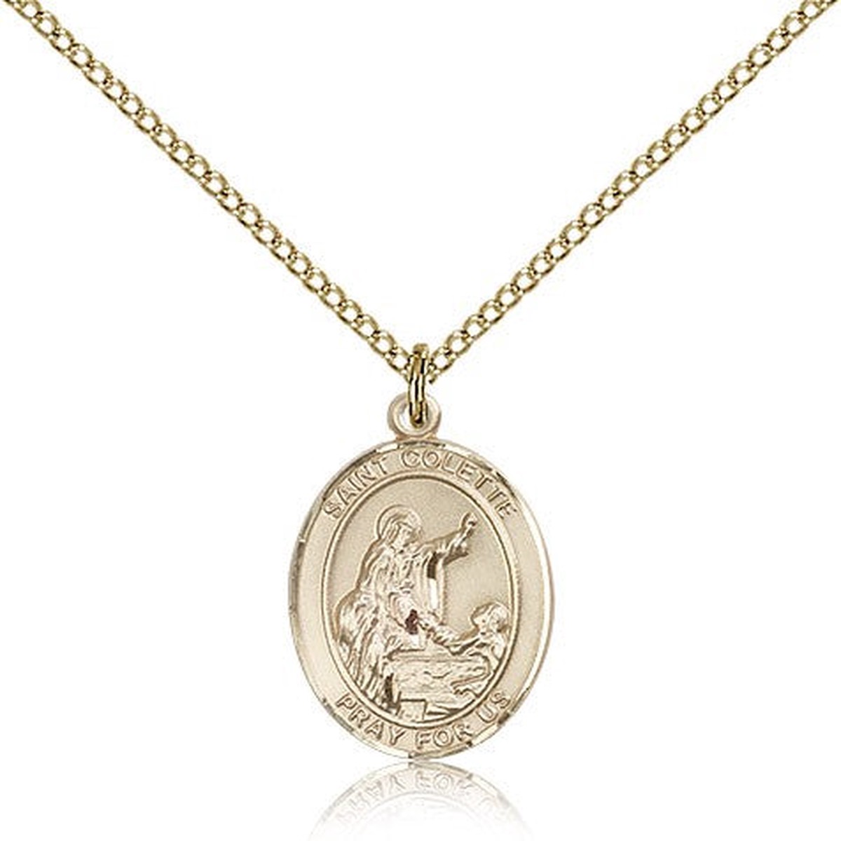 St. Colette Medal, Gold Filled, Medium