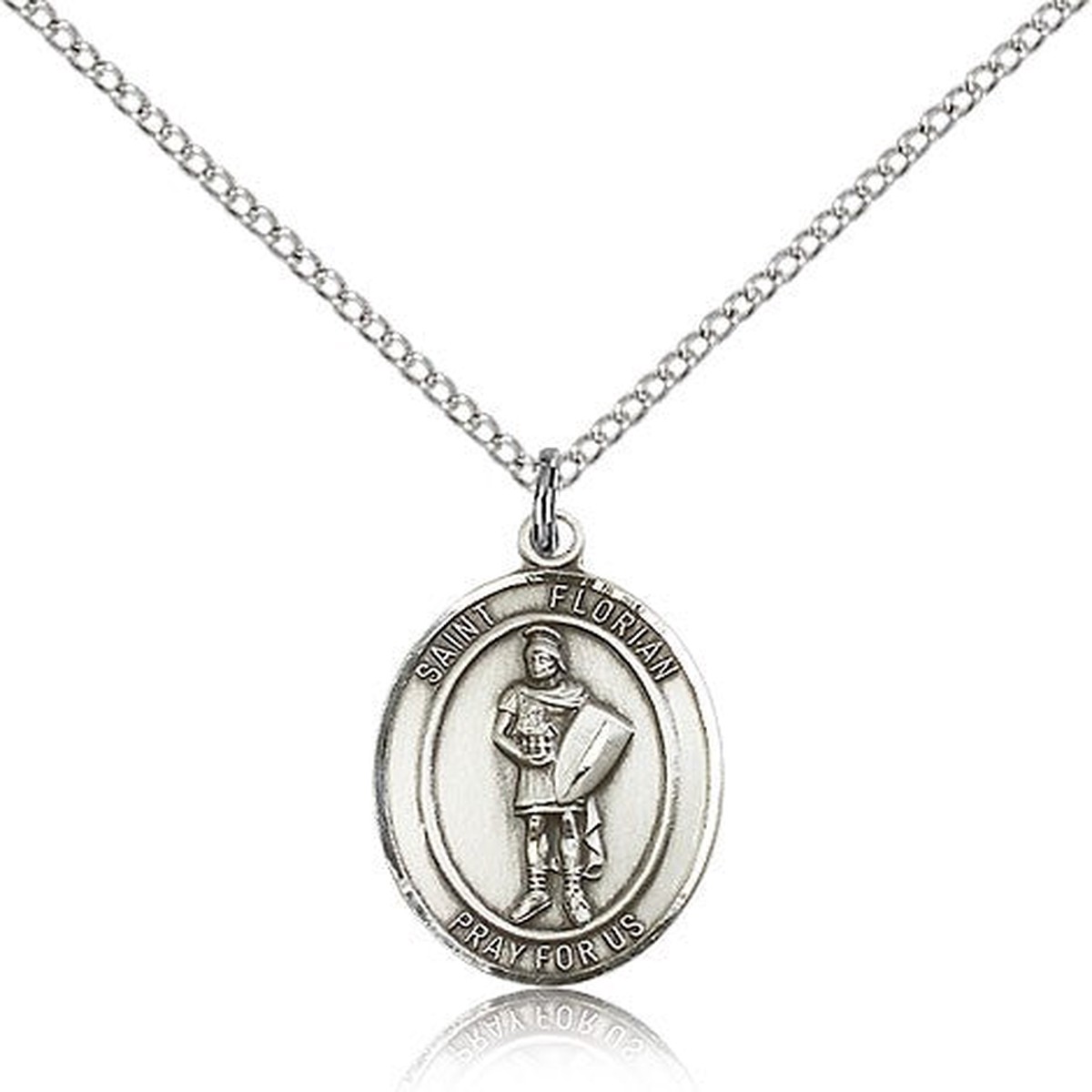 St. Florian Medal, Sterling Silver, Medium