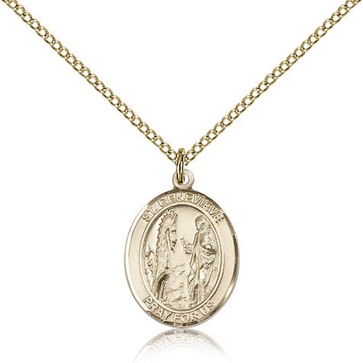 St. Genevieve Medal, Gold Filled, Medium