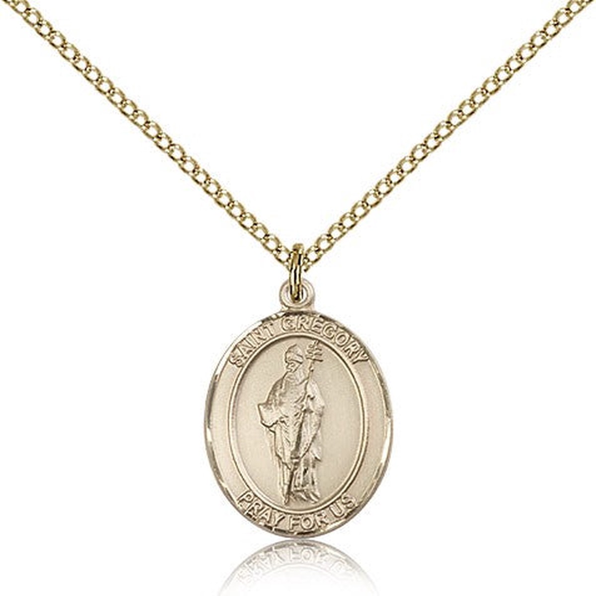 St. Gregory the Great Medal, Gold Filled, Medium