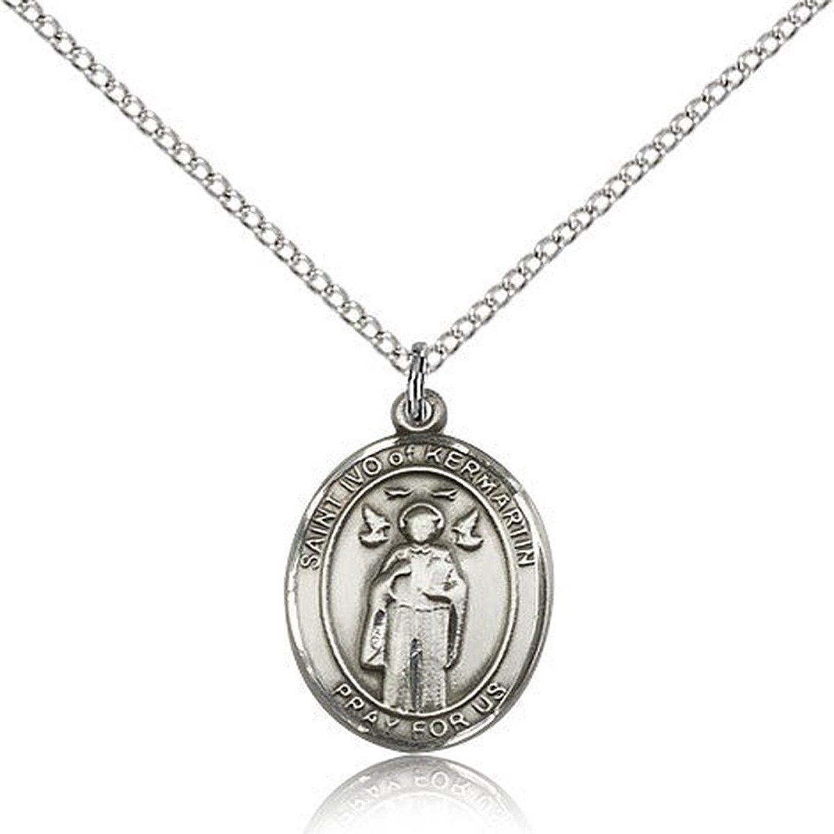 St. Ivo Medal, Sterling Silver, Medium