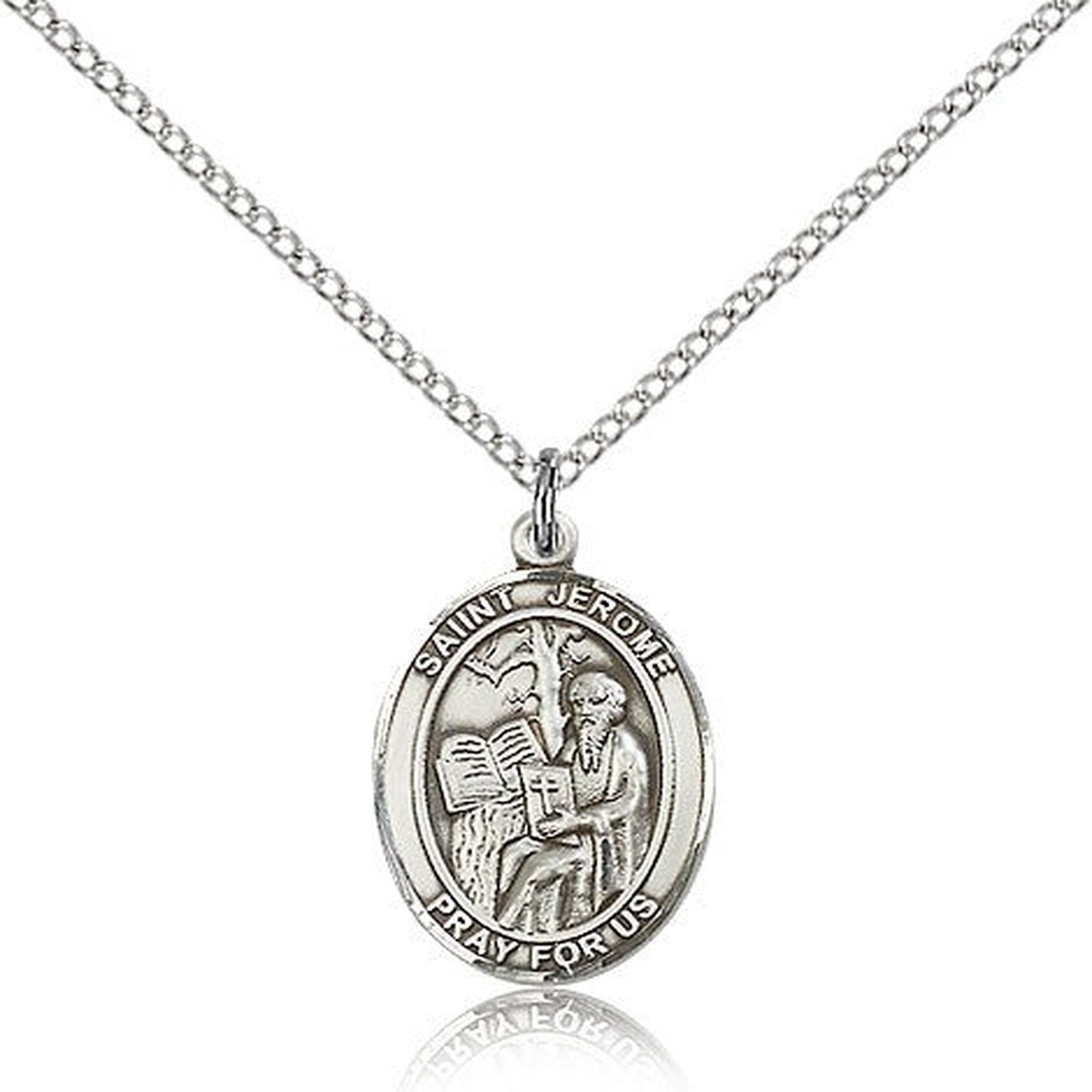 St. Jerome Medal, Sterling Silver, Medium