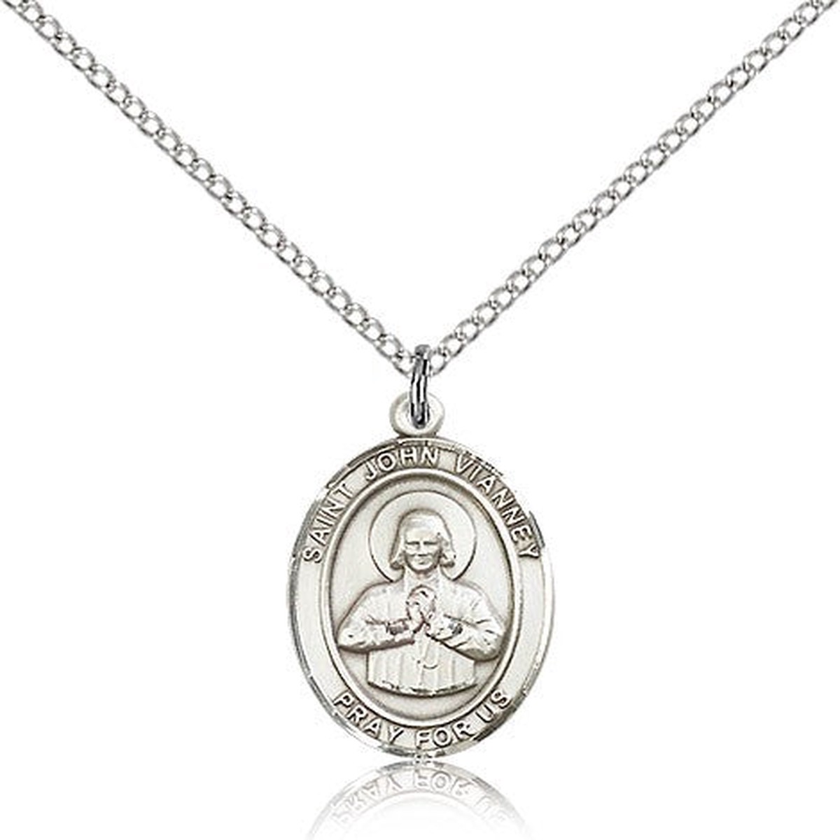 St. John Vianney Medal, Sterling Silver, Medium