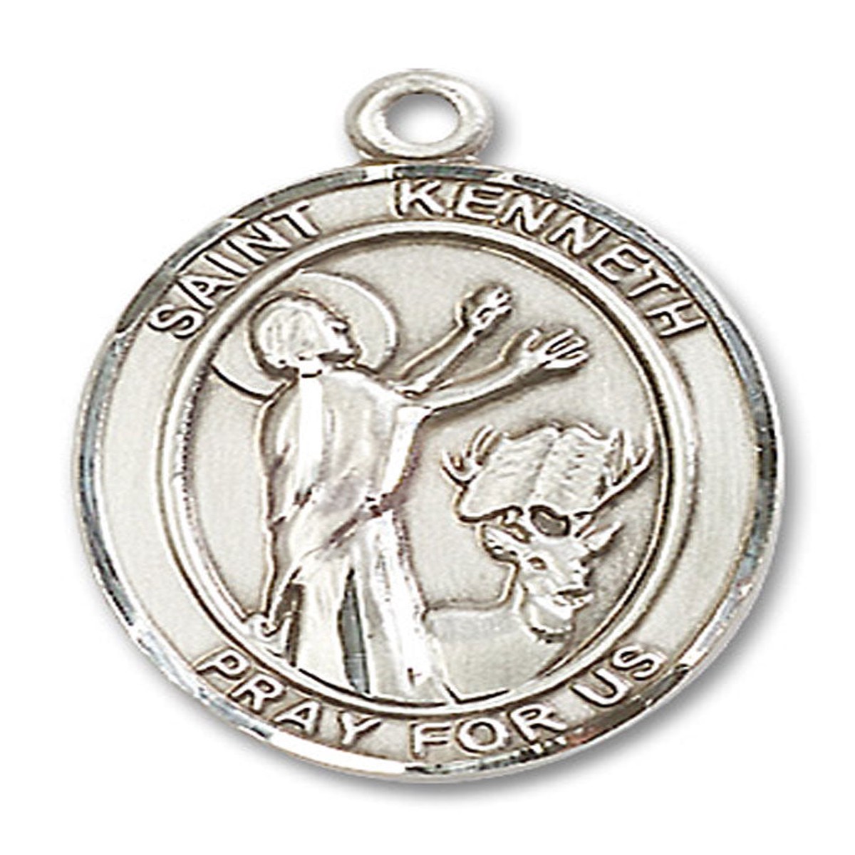 St. Kenneth Medal, Sterling Silver, Large