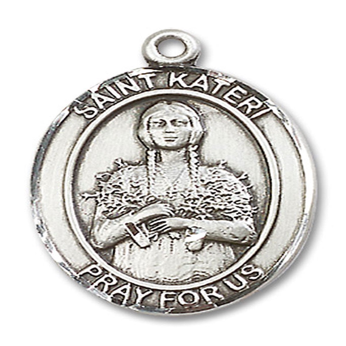 St. Kateri Medal, Sterling Silver, Large