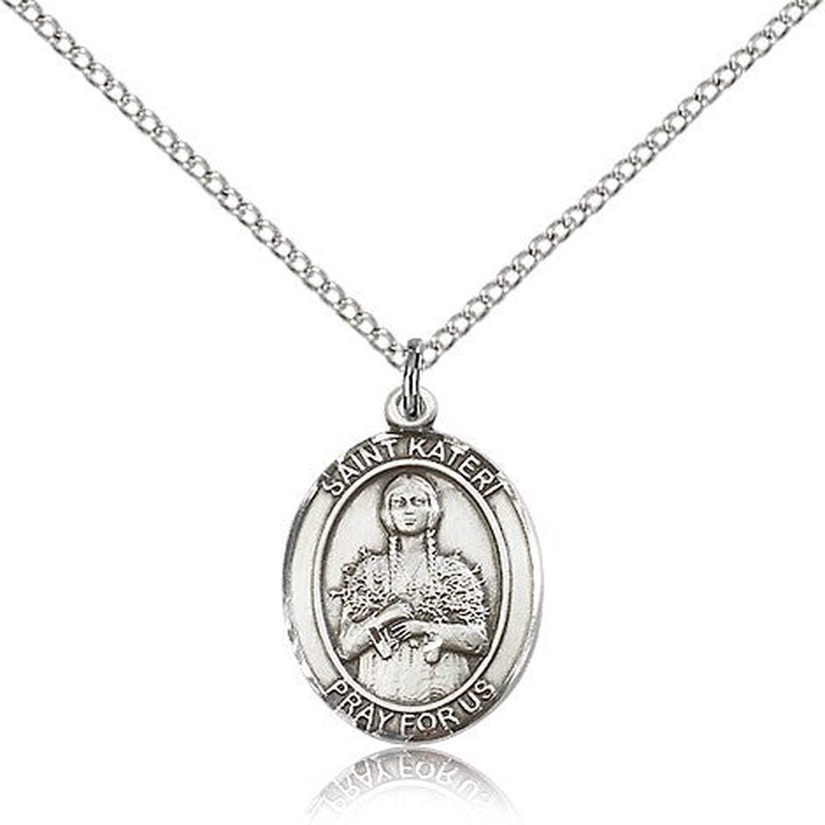 St. Kateri Medal, Sterling Silver, Medium