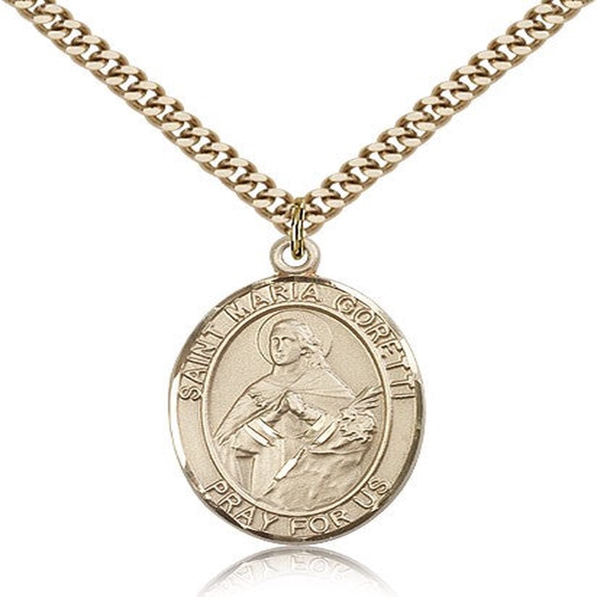 St. Maria Goretti Medal, Gold Filled, Large