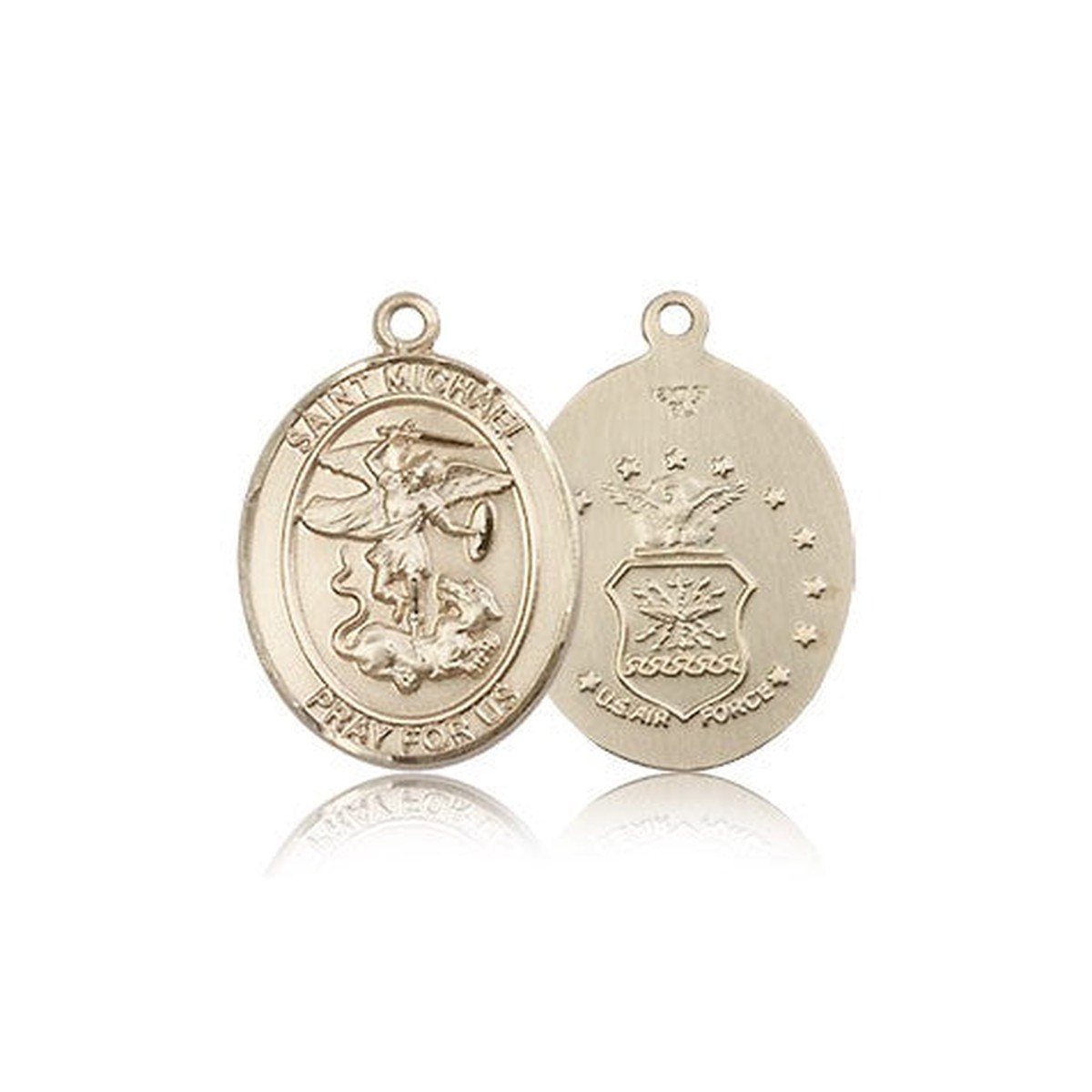 St. Michael Air Force Medal, 14 Karat Gold, Medium