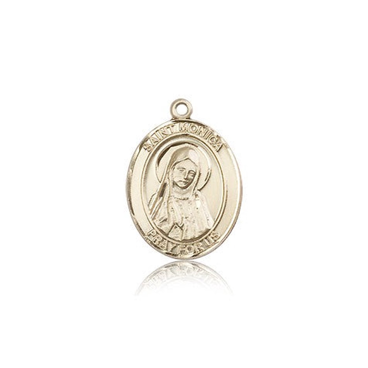 St. Monica Medal, 14 Karat Gold, Medium