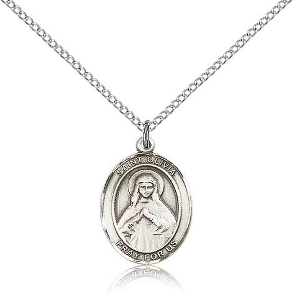 St. Olivia Medal, Sterling Silver, Medium