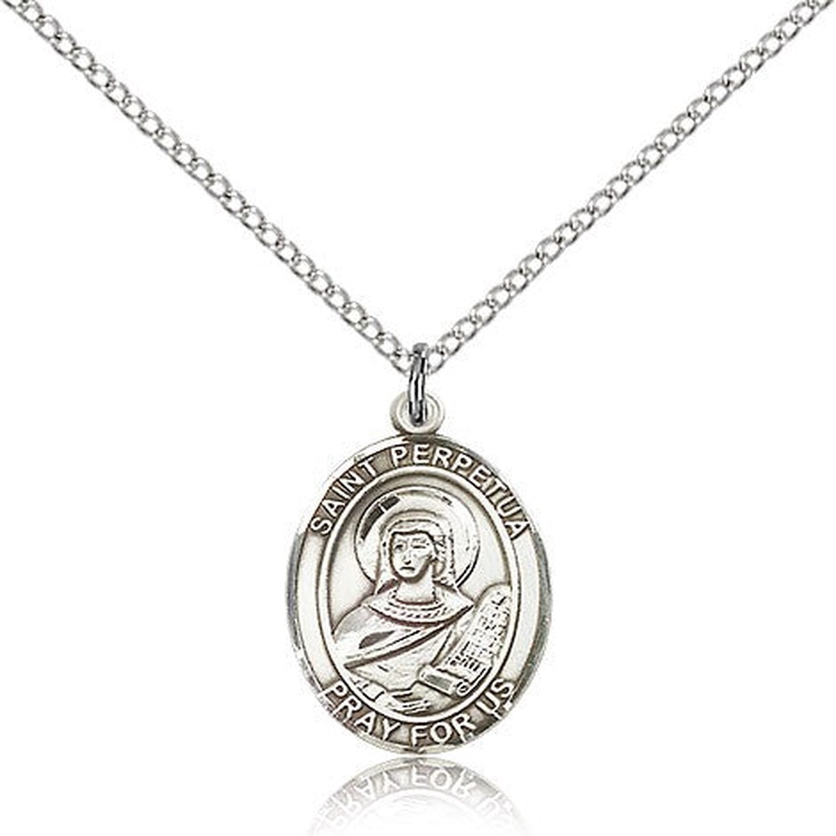 St. Perpetua Medal, Sterling Silver, Medium