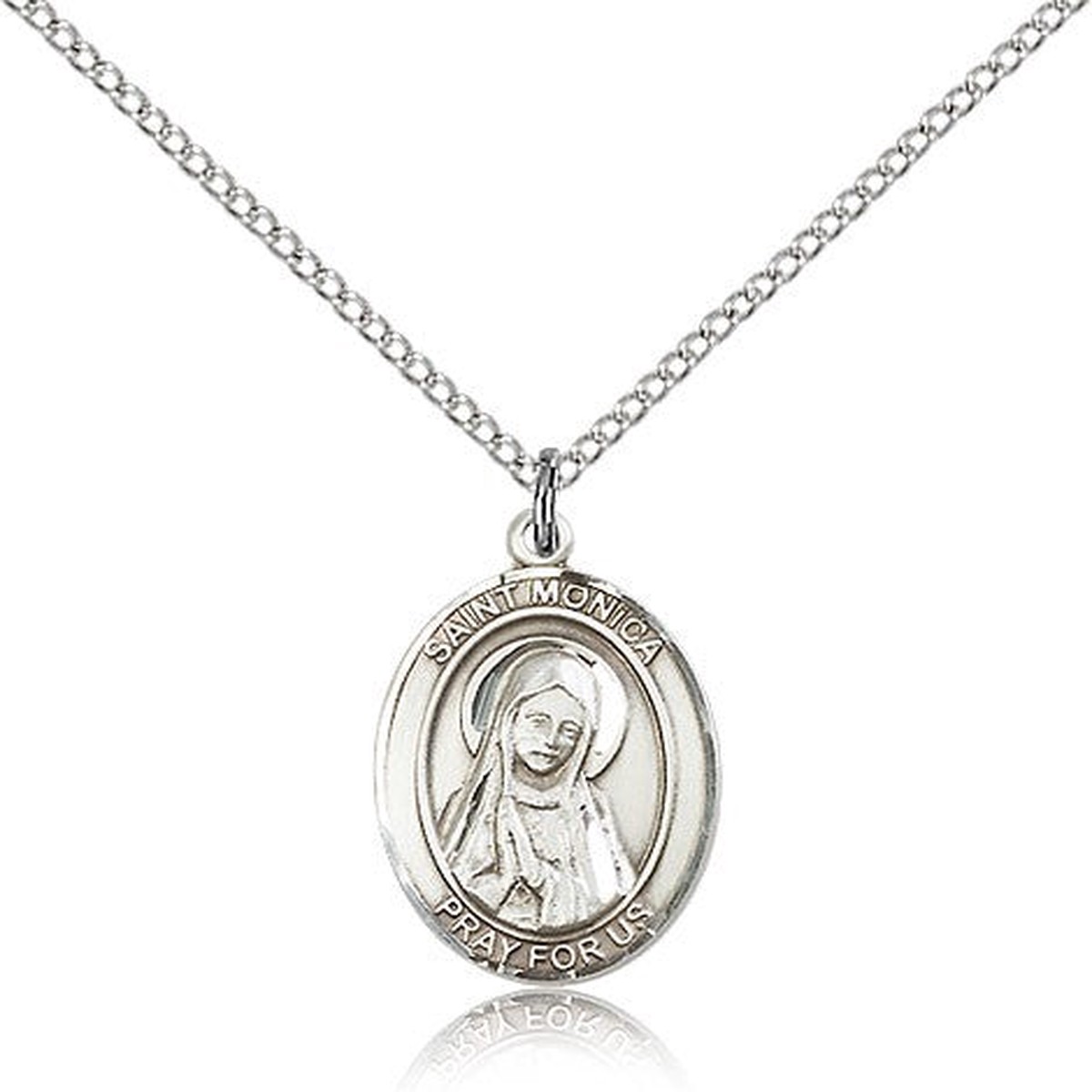 St. Monica Medal, Sterling Silver, Medium