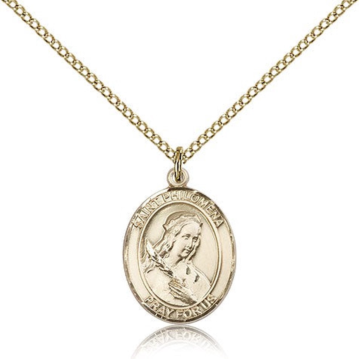 St. Philomena Medal, Gold Filled, Medium