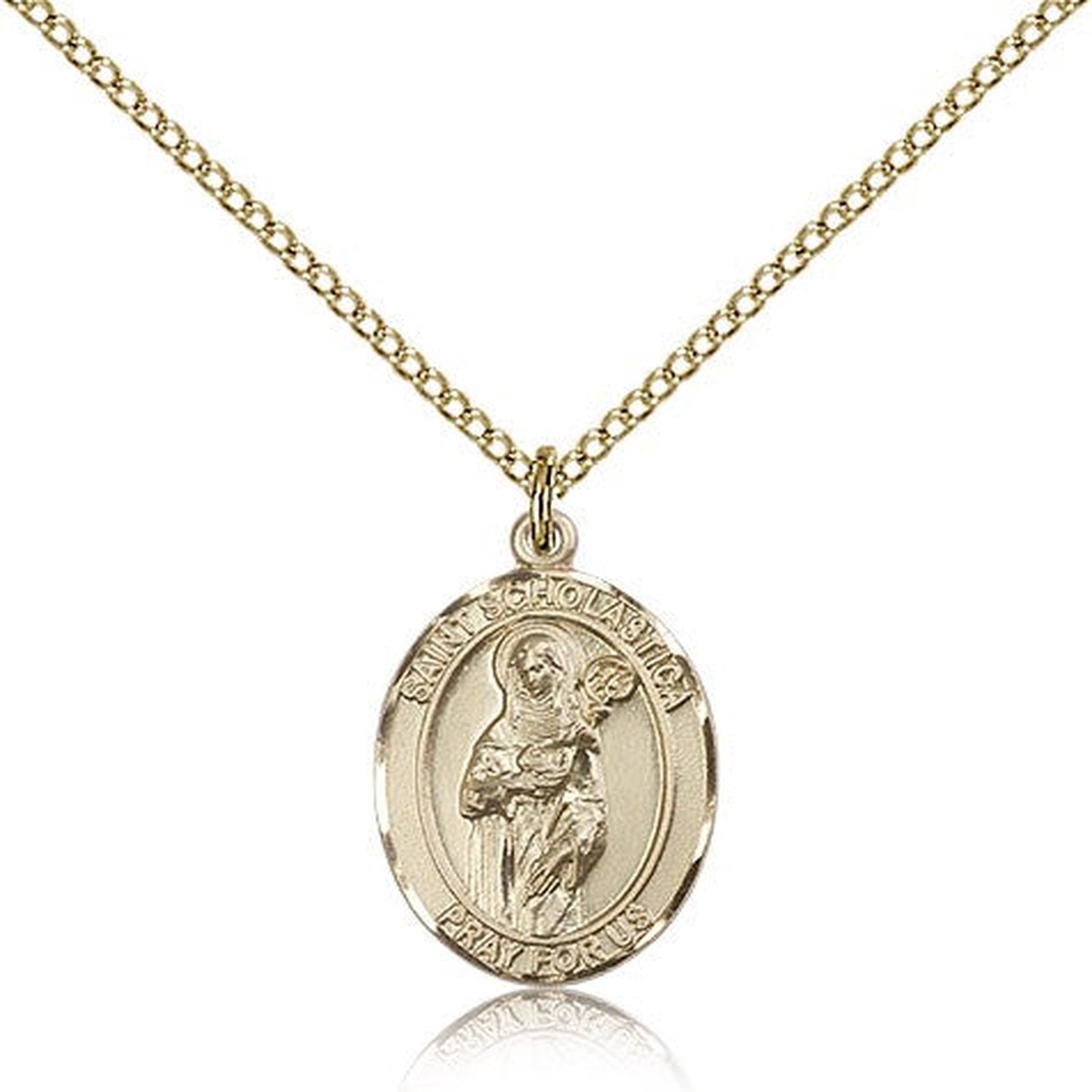 St. Scholastica Medal, Gold Filled, Medium