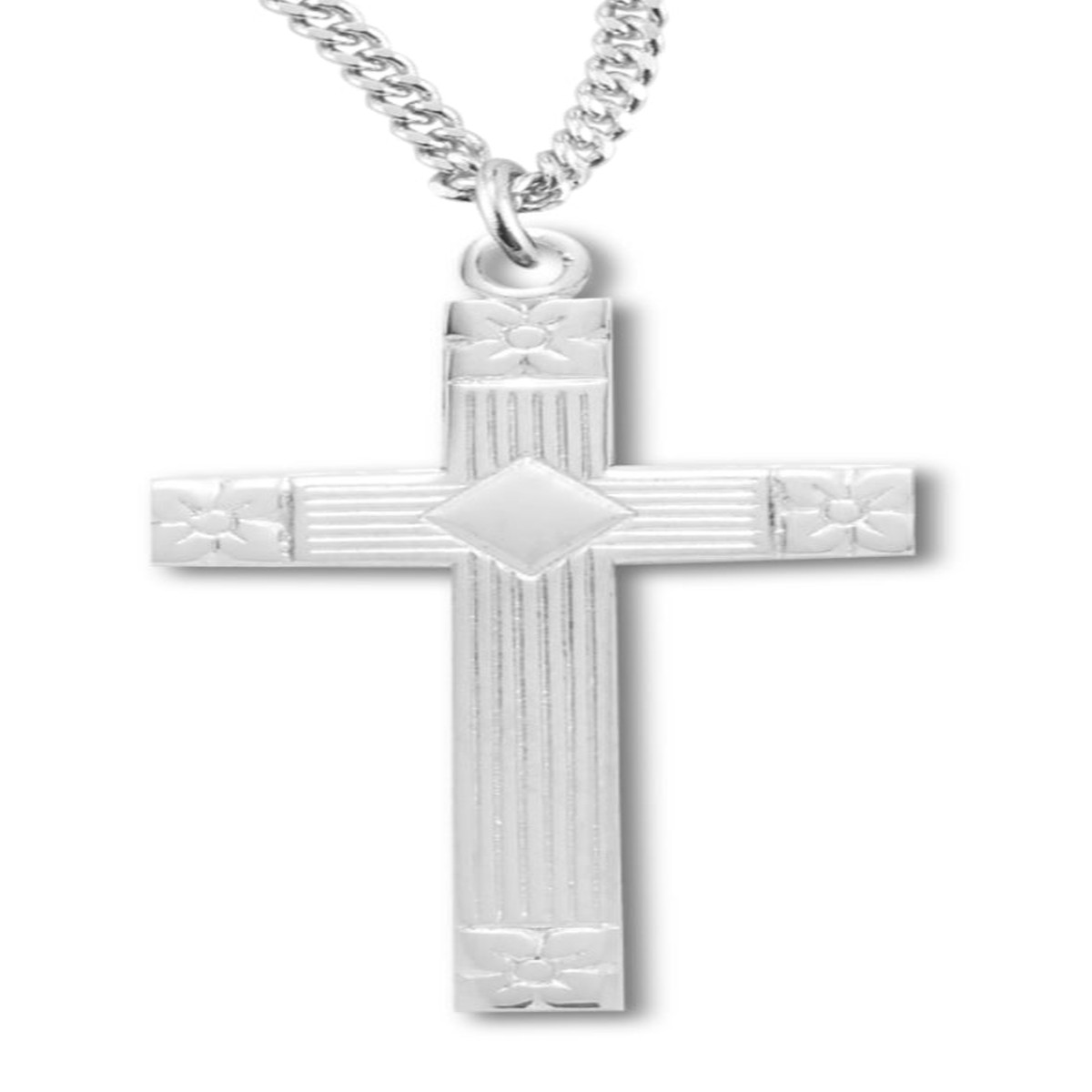 Cross Necklace, Sterling Silver with Chain