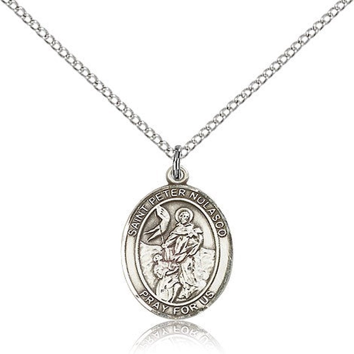 St. Peter Nolasco Medal, Sterling Silver, Medium