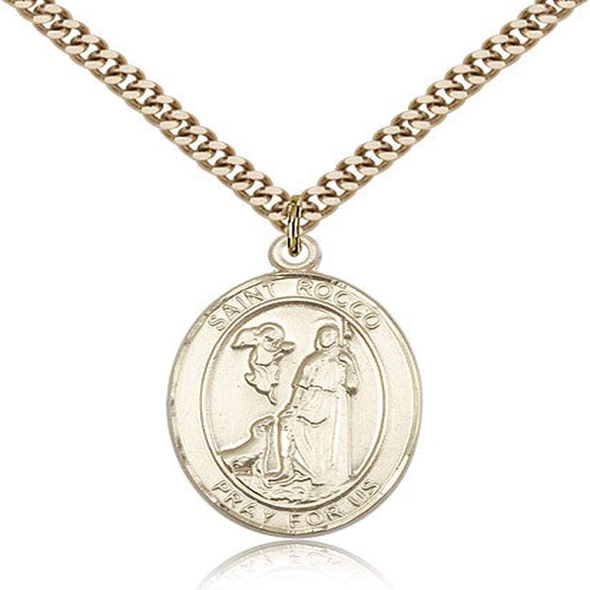 St. Rocco Medal, Gold Filled, Large