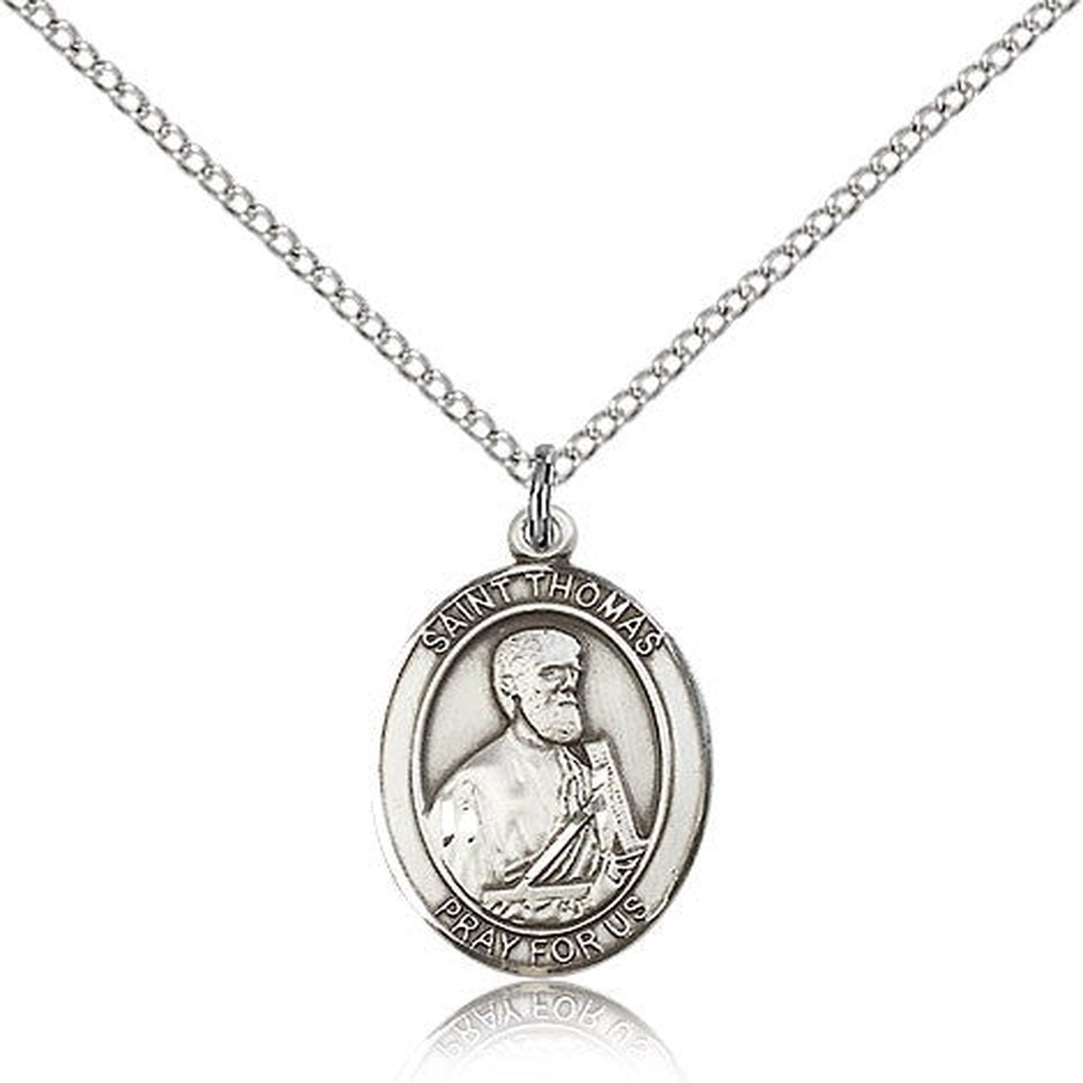 St. Thomas the Apostle Medal, Sterling Silver, Medium