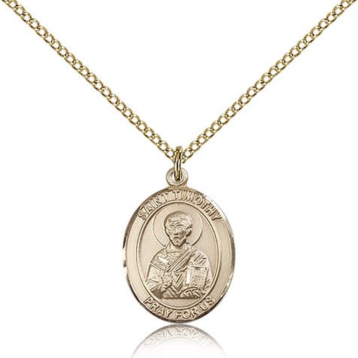 St. Timothy Medal, Gold Filled, Medium