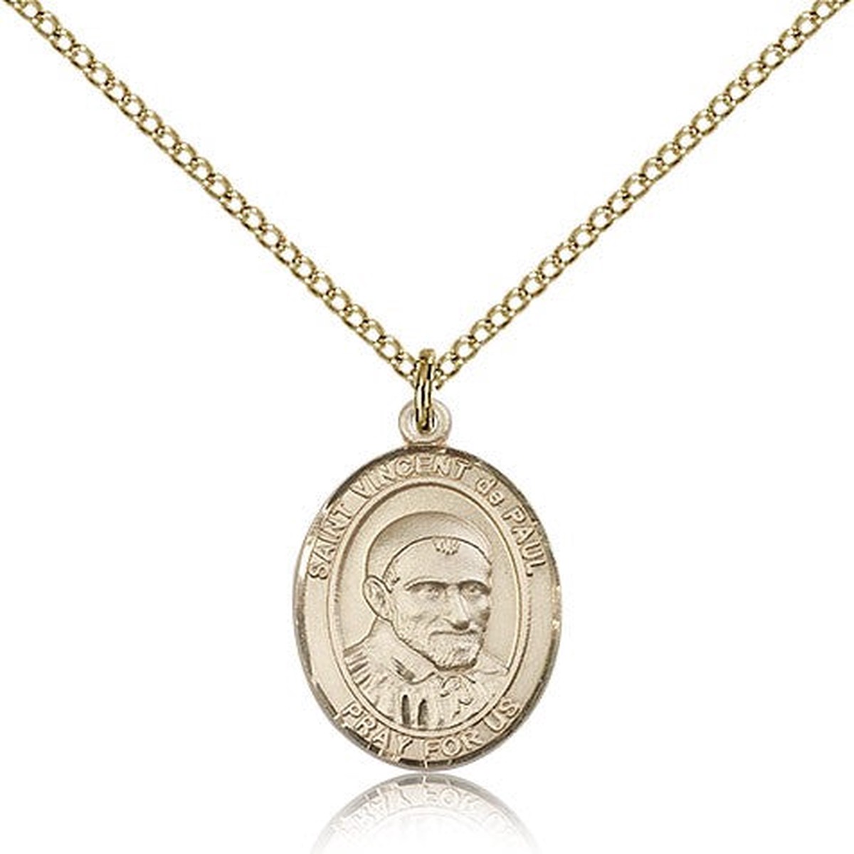 St. Vincent De Paul Medal, Gold Filled, Medium