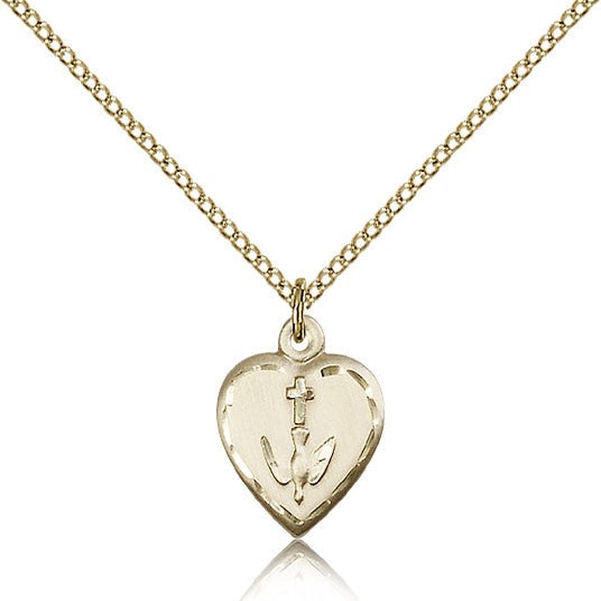 Heart Confirmation Medal, Gold Filled