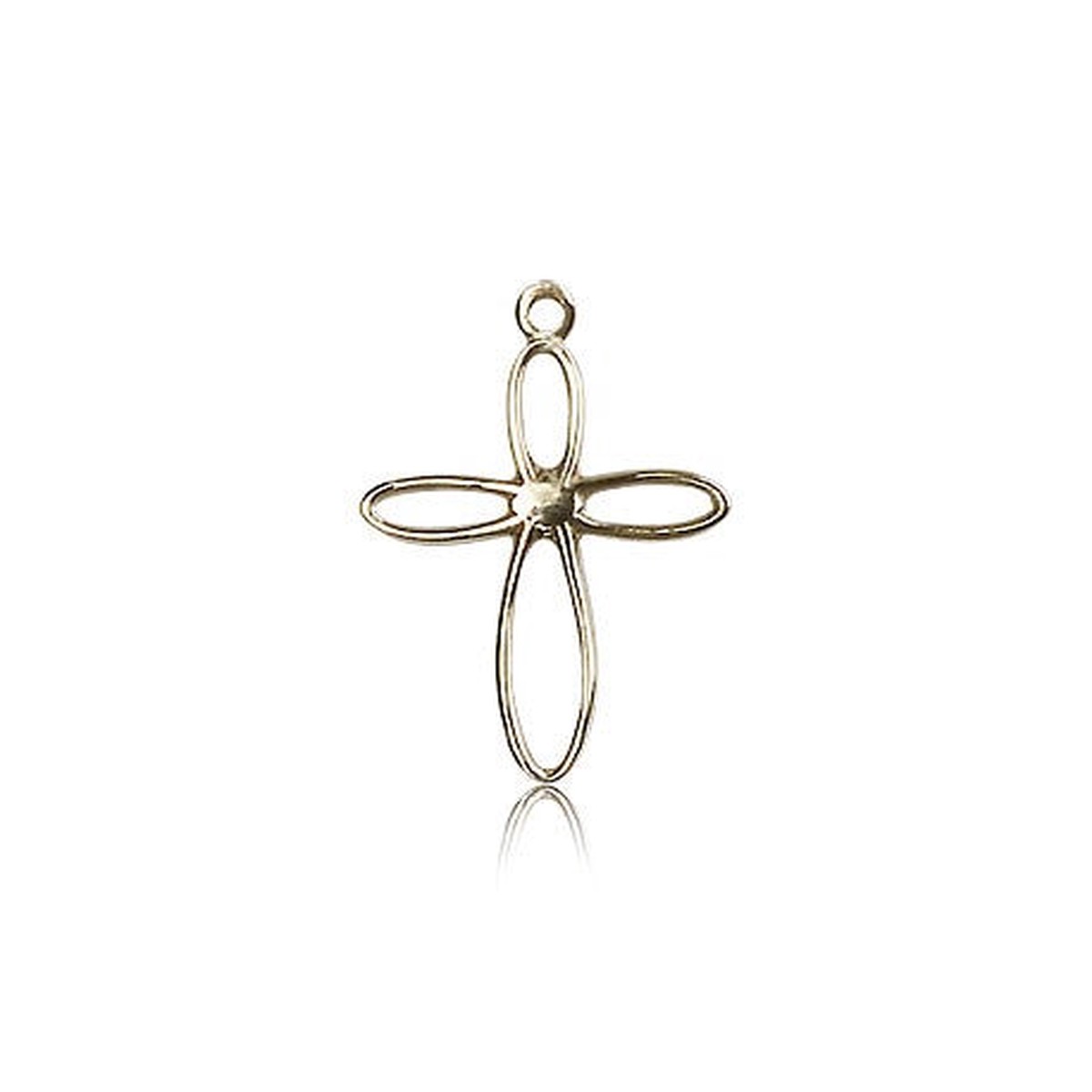 Loop Cross Pendant, 14 Karat Gold