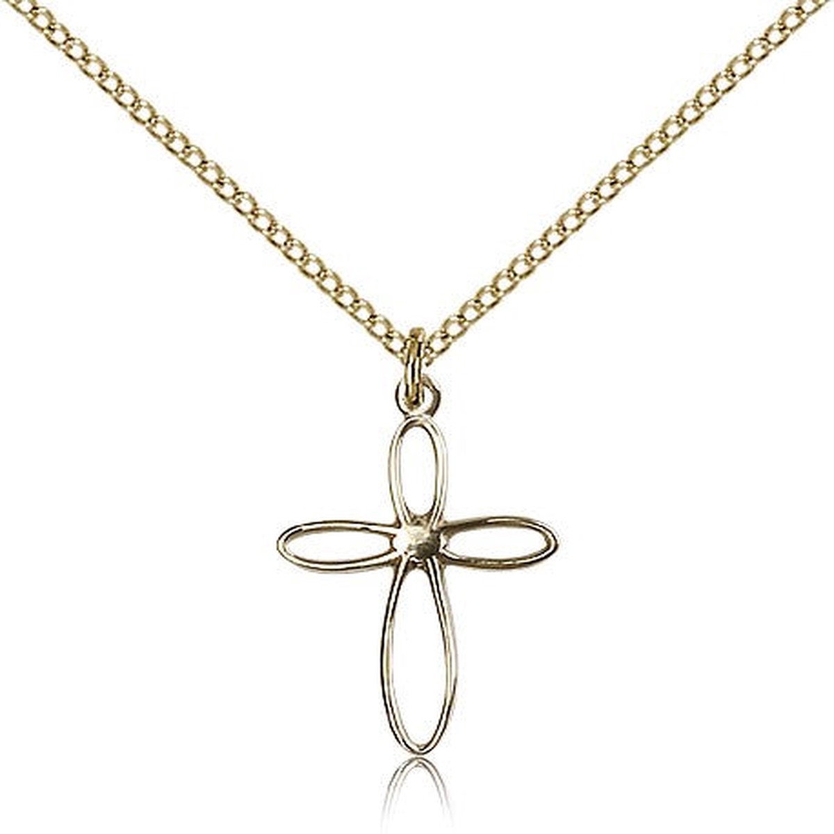 Loop Cross Pendant, Gold Filled