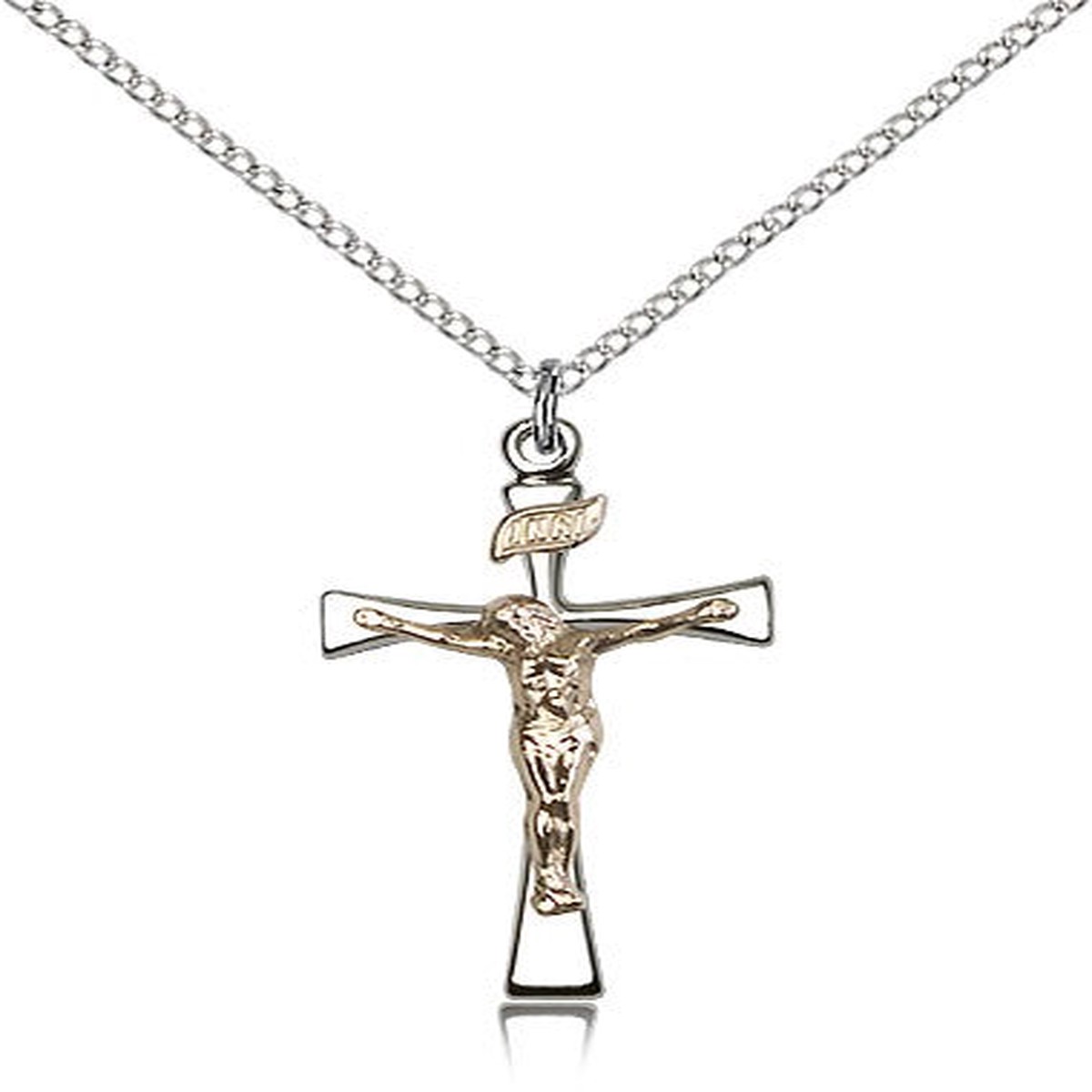 Maltese Crucifix Pendant, Two-Tone