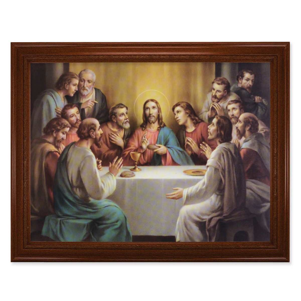 Last Supper Walnut Finish Framed Art