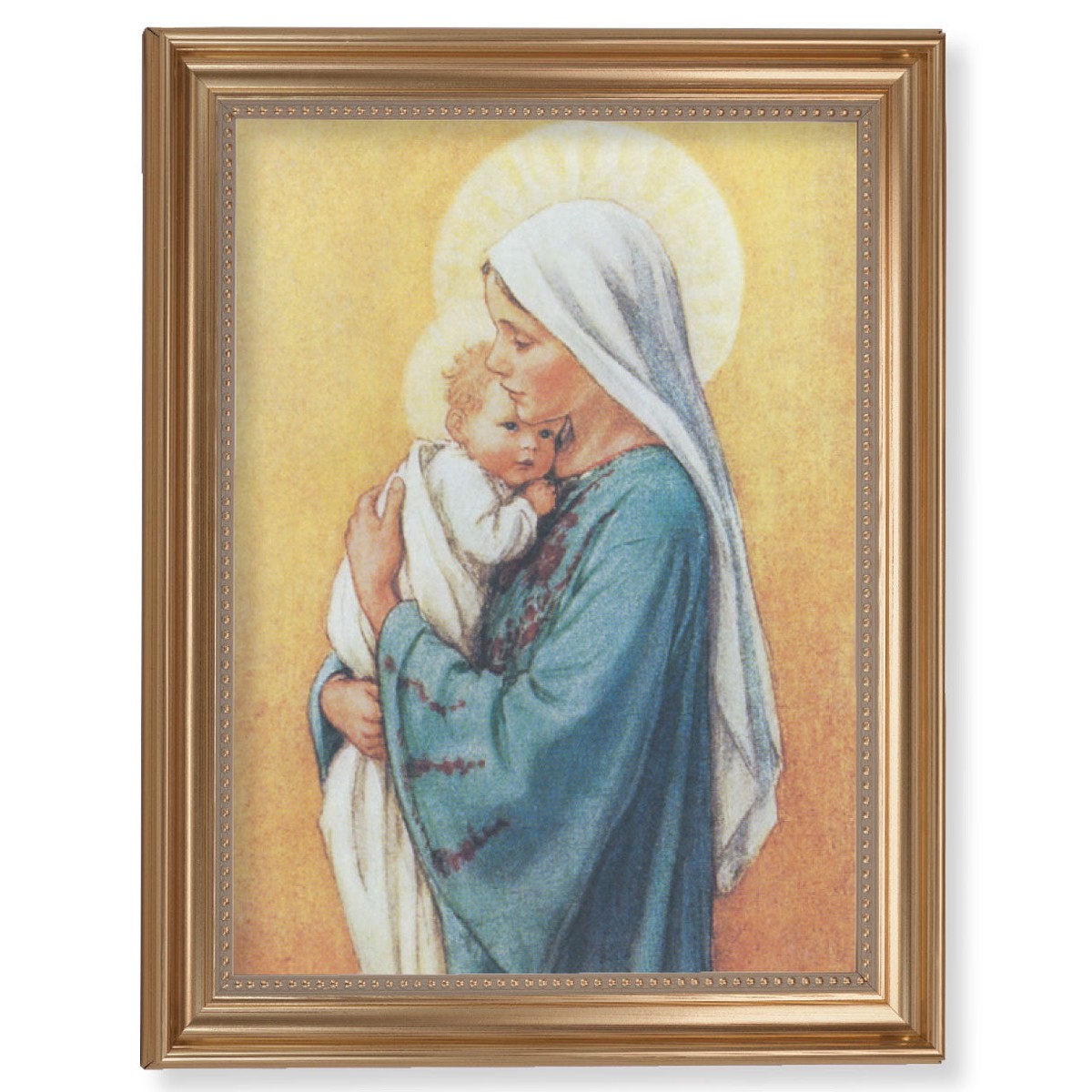 Madonna In Blue Gold Framed Art