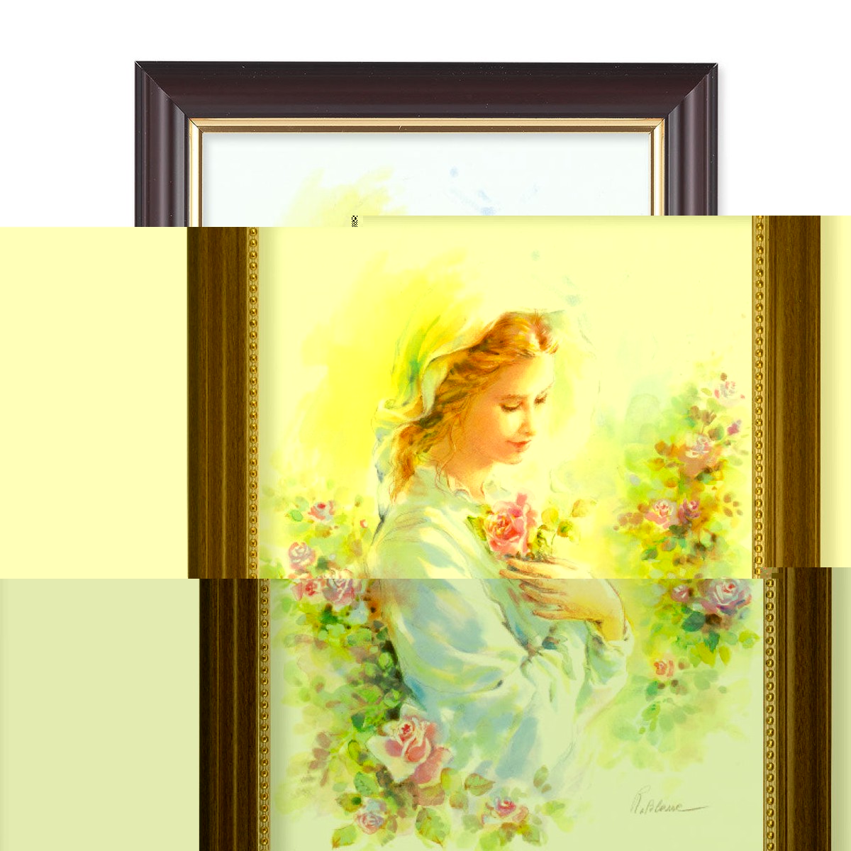 Mystical Rose Walnut Framed Art