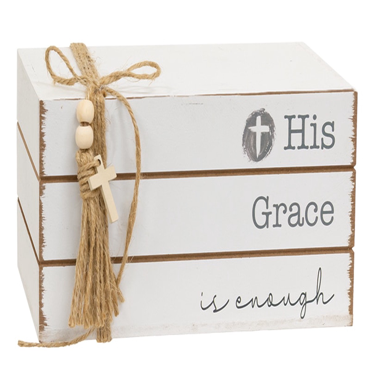 His Grace is Enough Wooden Book Stack