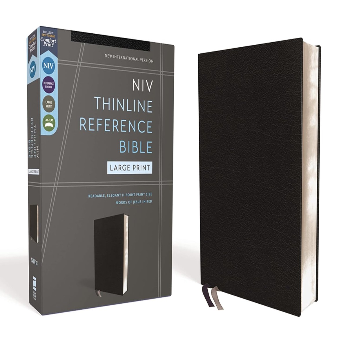 NIV Large Print Thinline Reference Bible (Black)