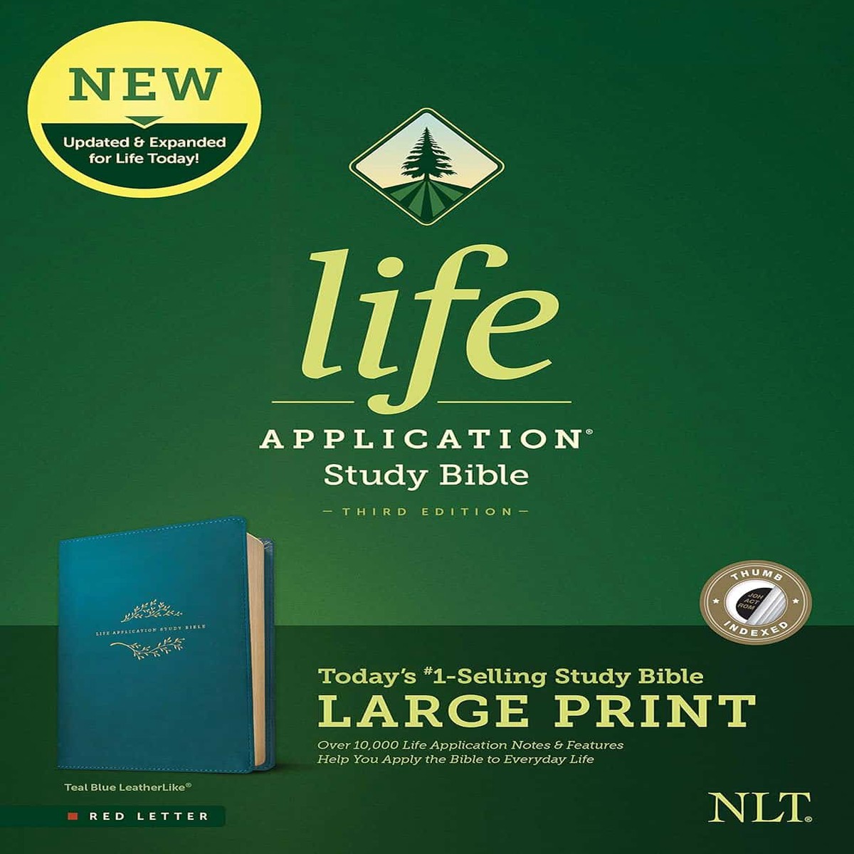 NLT Life Application Study Bible: Third Edition (Indexed, Large Print, Teal Blue)