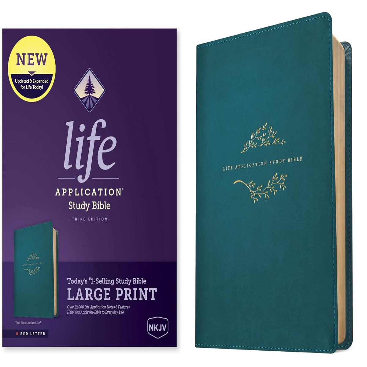 NKJV Life Application Study Bible: Third Edition (Large Print, Teal Blue)