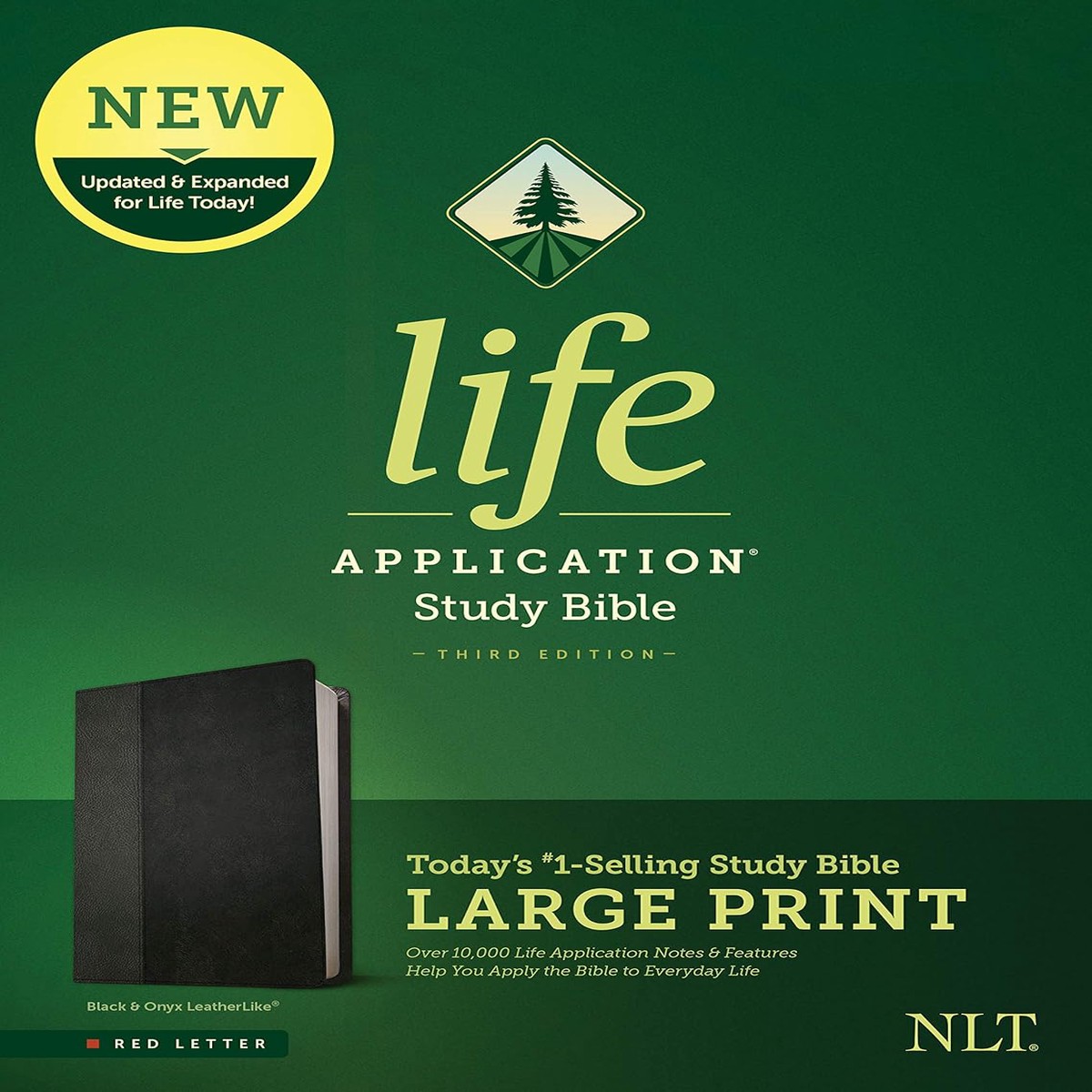NLT Life Application Study Bible: Third Edition (Large Print, Black/Onyx)