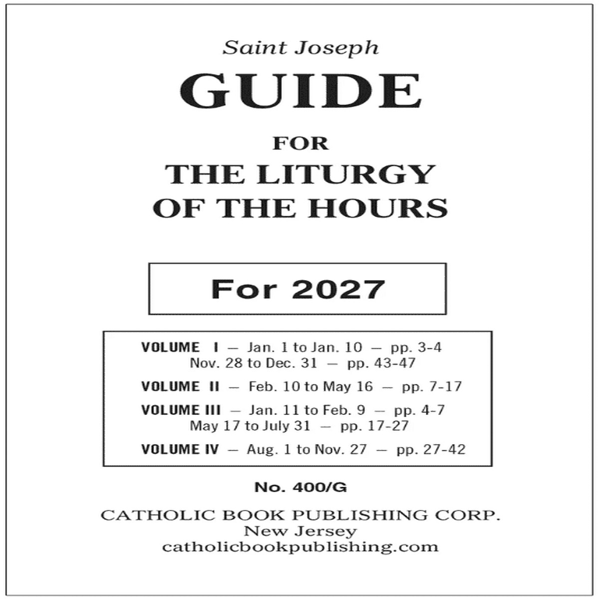 2027 Liturgy Of The Hours Guide