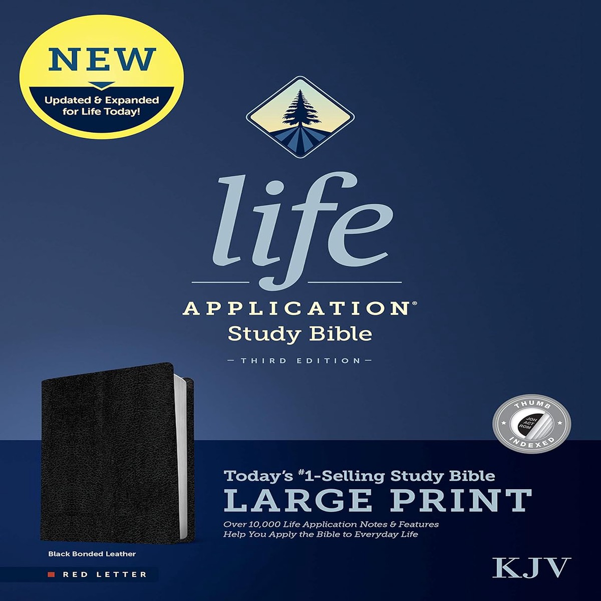 KJV Life Application Study Bible: Third Edition (Large Print, Black Bonded Leather)