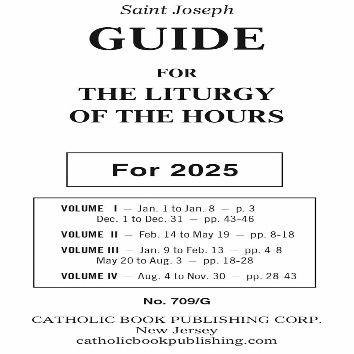 2025 Liturgy Of The Hours Guide (Large Print)