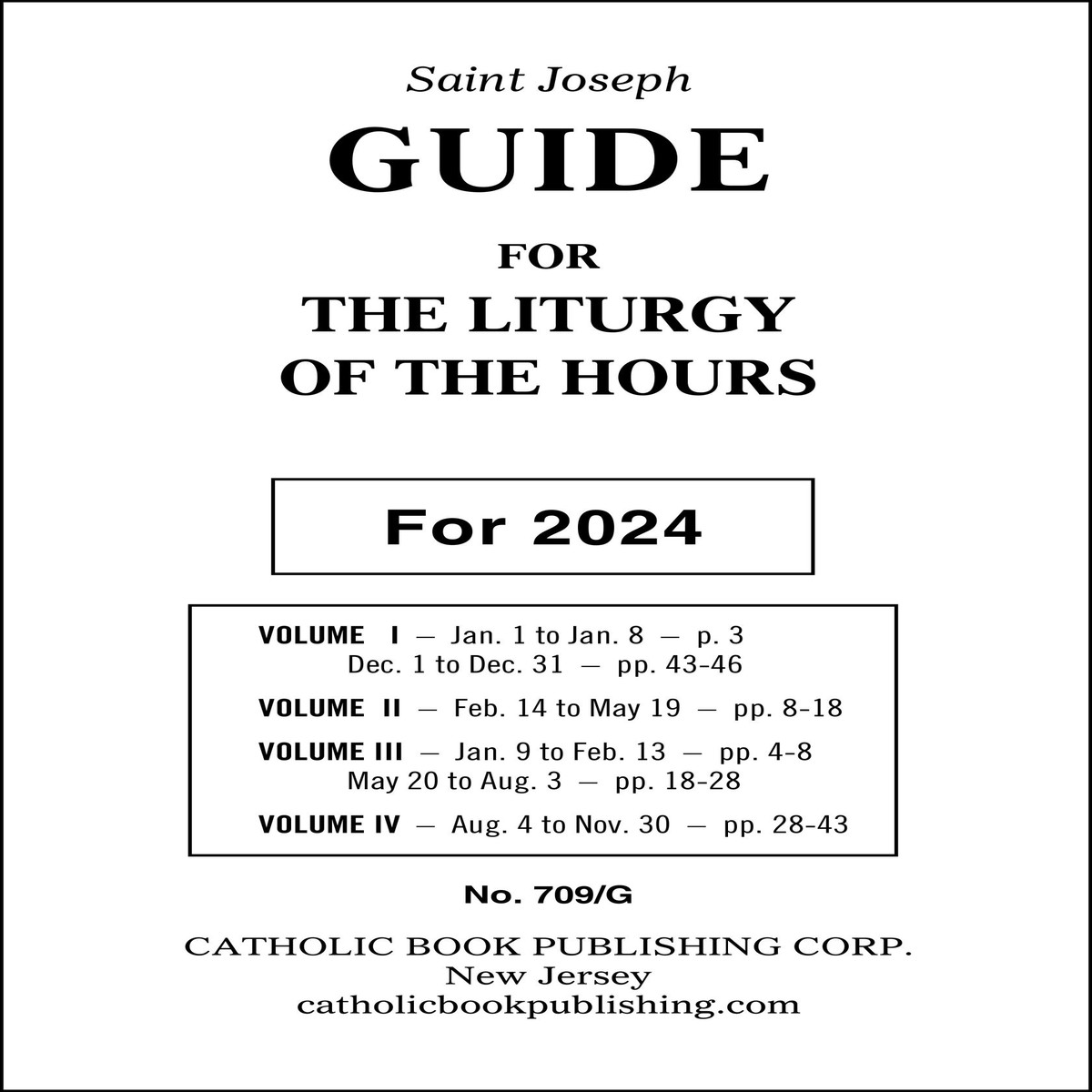 2024 Liturgy Of Hours Guide (Large Print) - Catholic Book Publishing