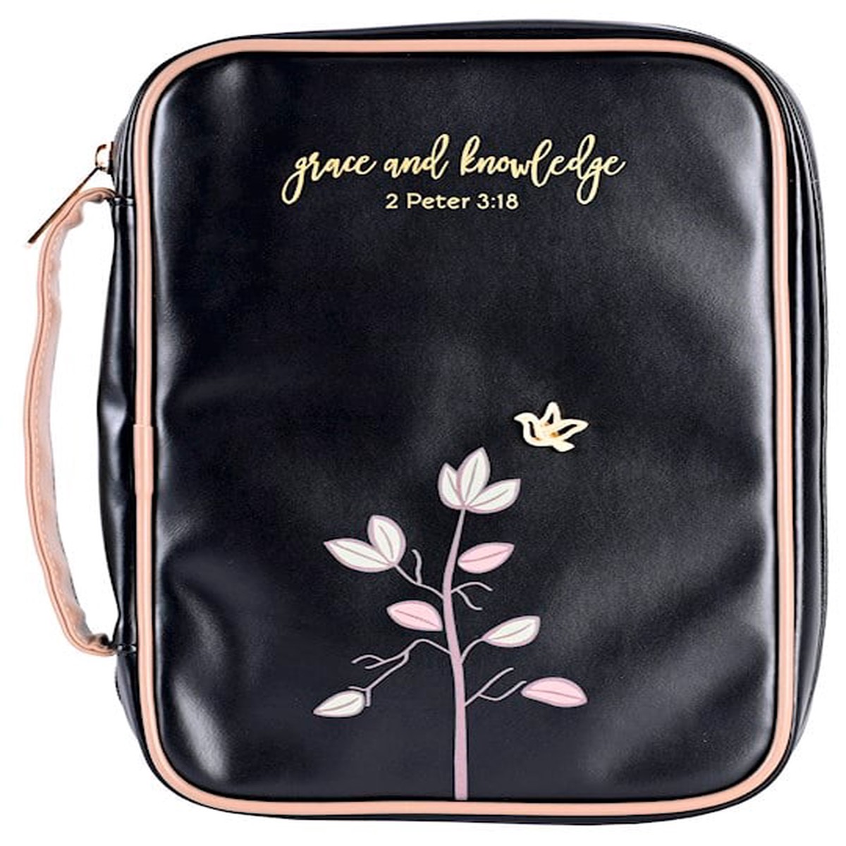 Bible Cover: Grace & Knowledge (Black, XL)