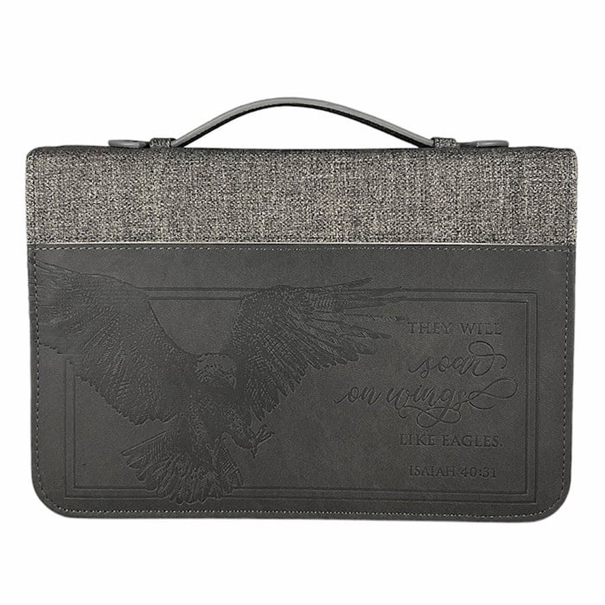 Bible Cover: Eagles Wings (Gray, Large)