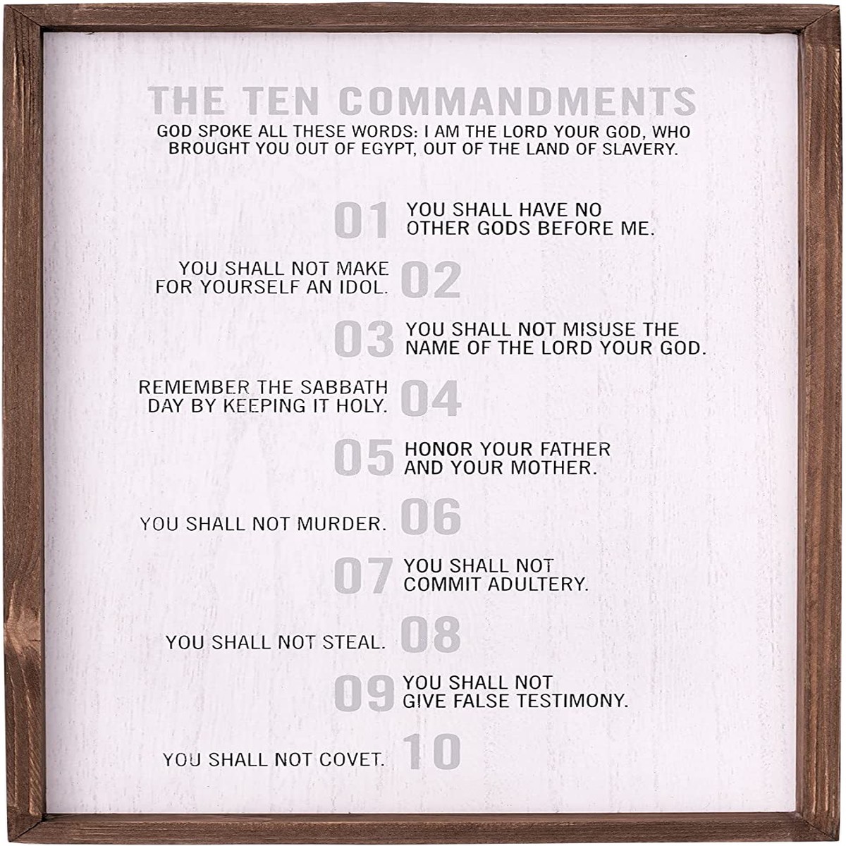 Wall Plaque: 10 Commandments (Wood)