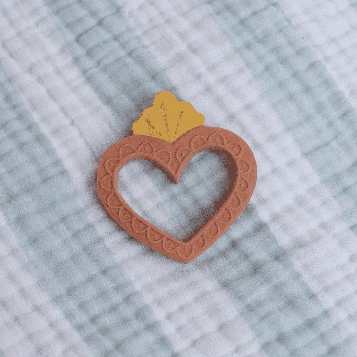 Sacred Heart Natural Rubber Teether