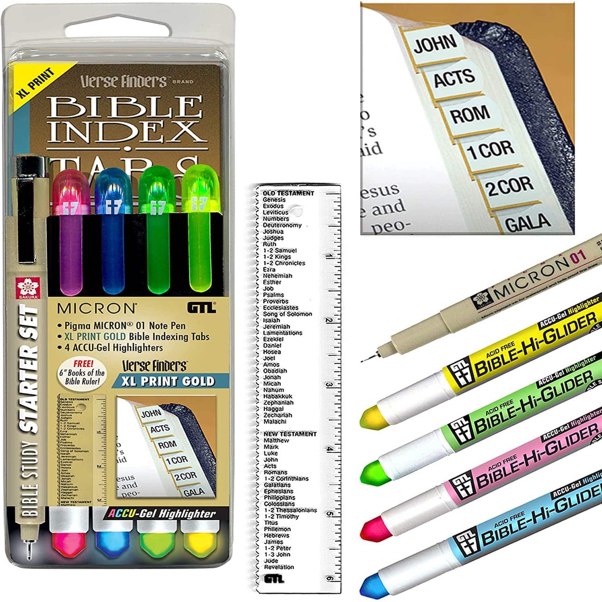 Study Starter Set: XL Print Gold Tabs
