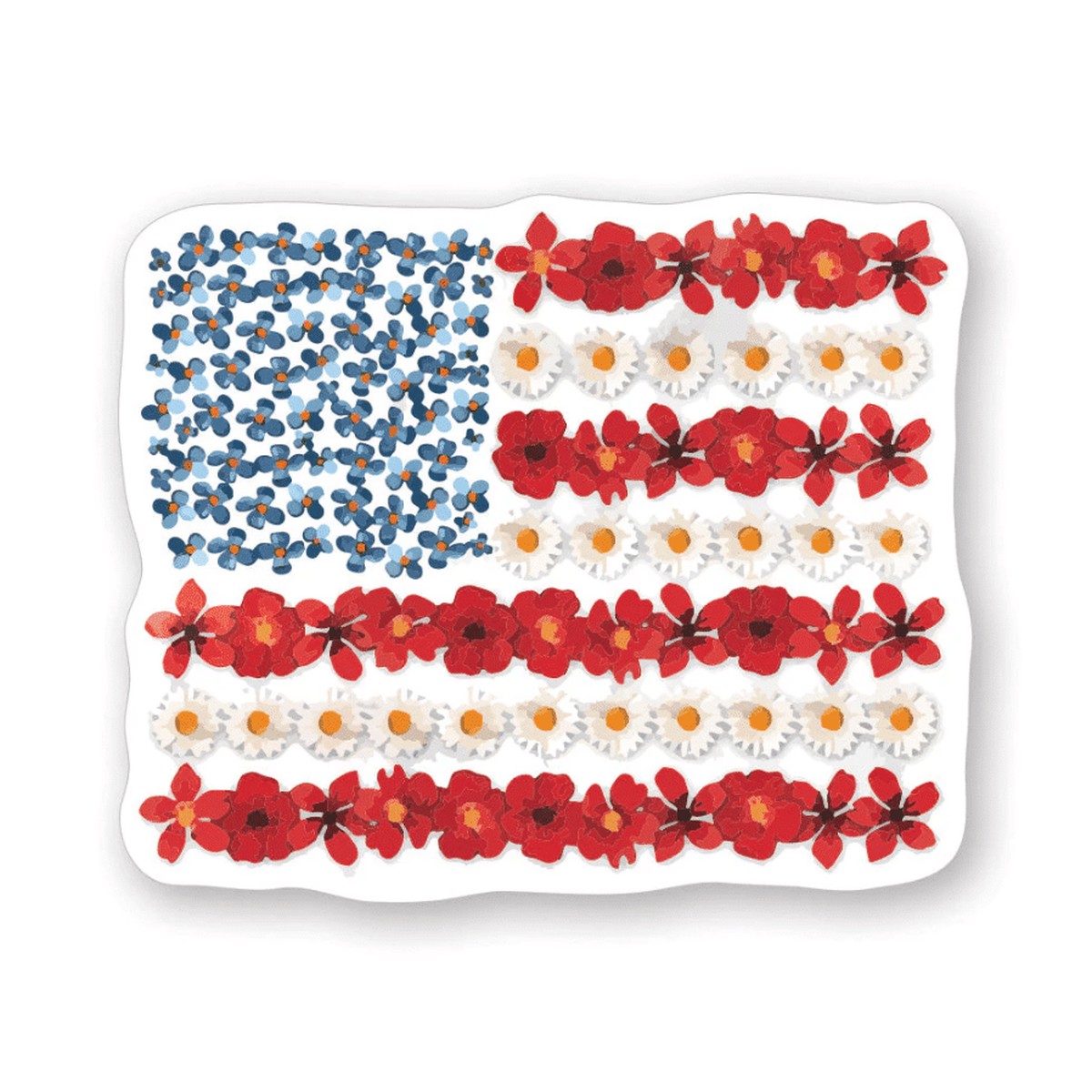 Vinyl Sticker: Floral Flag