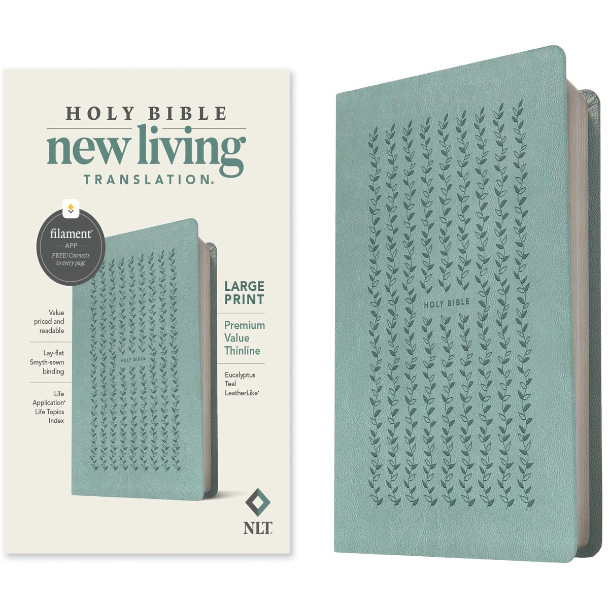 NLT Large Print Thinline Bible (Eucalyptus Teal)