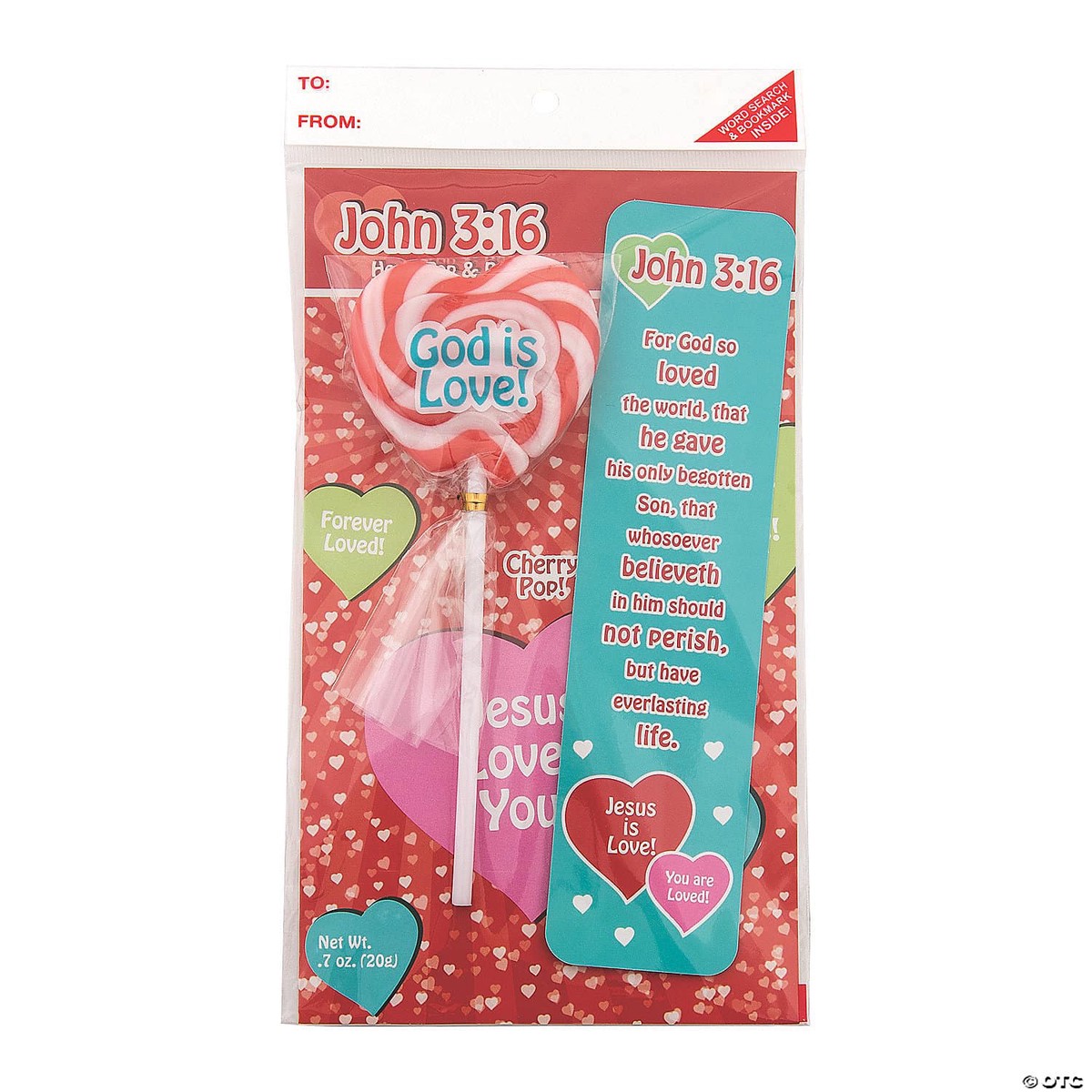 Scripture Candy: John 3: 16 - Heart Pop Set