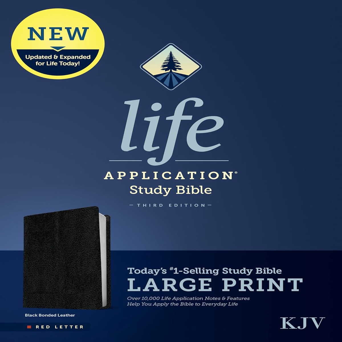 KJV Life Application Study Bible, Third Edition, Large Print (Black Bonded Leather)