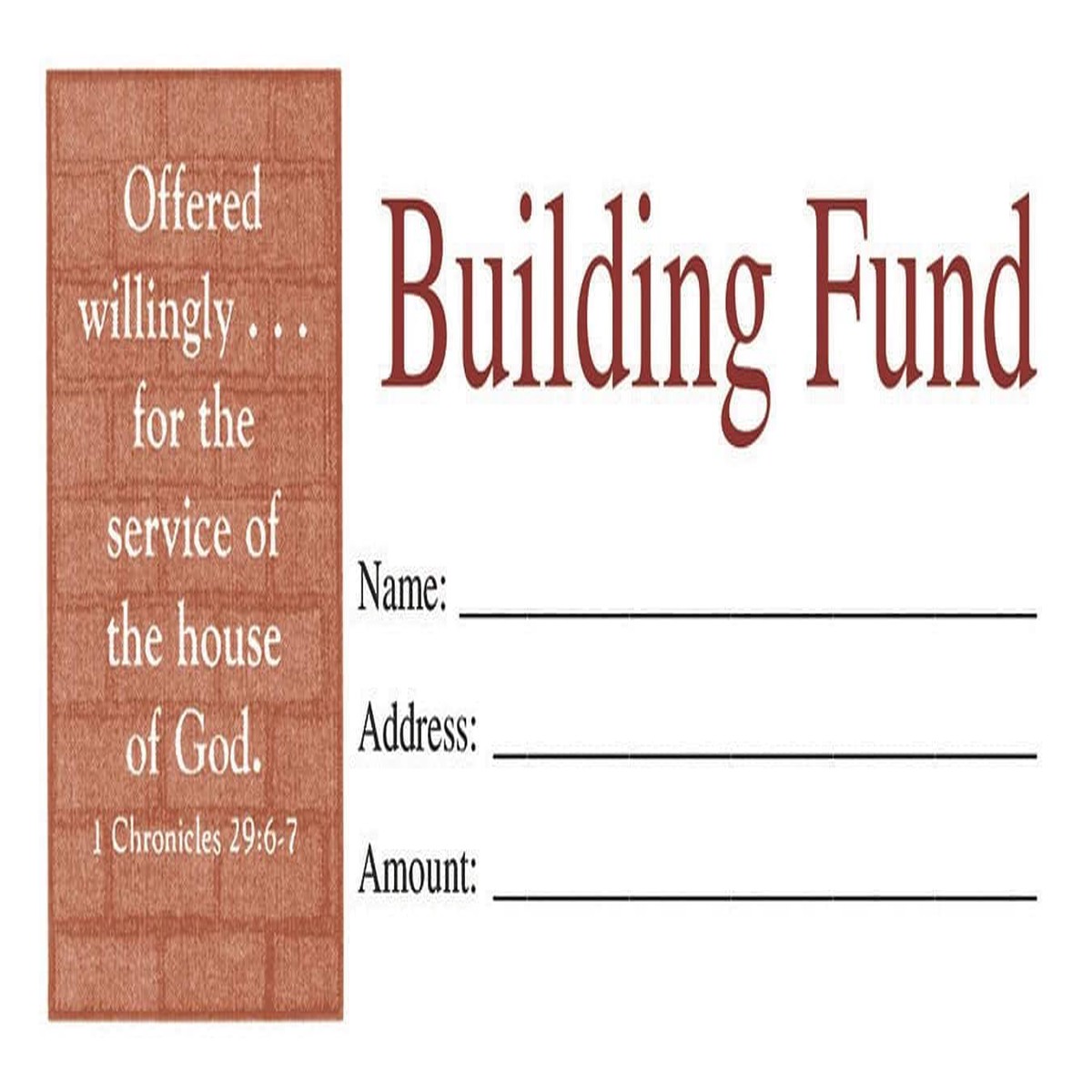 Building Fund Envelope (100 Pack)
